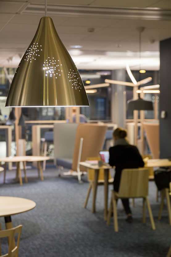 Lamp details at Team Finland House in Helsinki, Finland